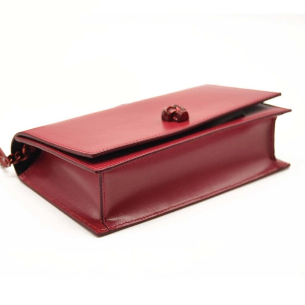 ALEXANDER MCQUEEN Skull Mini Leather Shoulder Bag In Red - Picture 5 of 15